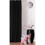 Vorhang schwarz 140x245 cm Kr&auml;uselband blickdicht / lichtdurchl&auml;ssig Gardine Dekoschal