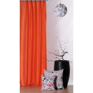Vorhang orange 140x245 cm Kr&auml;uselband blickdicht / lichtdurchl&auml;ssig Gardine Dekoschal