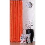 Vorhang orange 140x245 cm Kr&auml;uselband blickdicht / lichtdurchl&auml;ssig Gardine Dekoschal