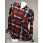 Freizeit Fleecehemd karo Holzfällerhemd Alaska Fleece Hemd mit Knöpfen M rot marine