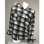 Freizeit Fleecehemd karo Holzfällerhemd Alaska Fleece Hemd mit Knöpfen L anthrazit schwarz