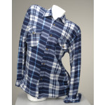 Freizeit Fleecehemd karo Holzfällerhemd Alaska Fleece Hemd mit Knöpfen XL blau dunkelblau
