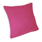 Kissenbezug 40x40 cm pink mit farbigen Rand in wei&szlig; Wildleder Optik Kissenh&uuml;lle