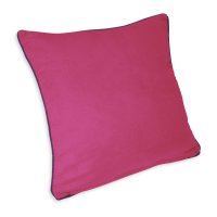 Kissenbezug 50x50 cm pink mit farbigen Rand in lila...