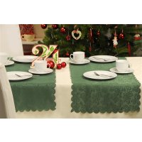 Tischdecke Winterzeit Weihnachten Mitteldecke ca. 85x85 cm gr&uuml;n Mistel