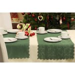 Tischdecke Winterzeit Mitteldecke Weihnachten Tischl&auml;ufer ca. 40x160 cm gr&uuml;n Mistel