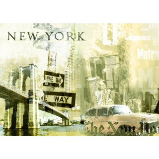 Leinwand Bild New York Nostalgie live style ca. 50x70 cm Modern Foto Druck