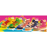 Leinwand Bild Sneakers Chucks Party ca. 33x95 cm modern bunt Kunst Druck Motiv