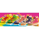 Leinwand Bild Sneakers Chucks Party ca. 33x95 cm modern bunt Kunst Druck Motiv