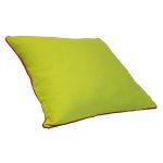 Kissenbezug Lilly Leinenoptik mit Paspel 40x40 limetten grün / Paspel neon pink