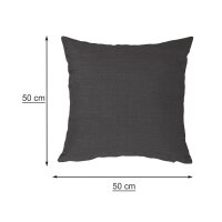 KISSENBEZUG 50x50 cm anthrazit Struktur Leinenoptik