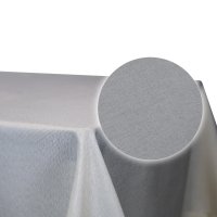 Tischdecke 130x160 cm silber eckig Leinenoptik wasserabweisend beschichtet