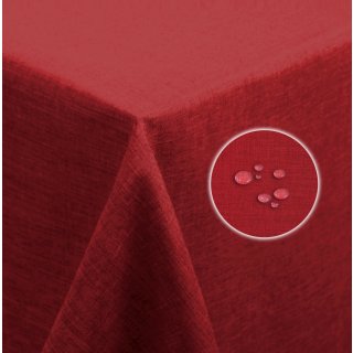 Tischdecke 130x160 cm rot eckig Leinenoptik wasserabweisend beschichtet