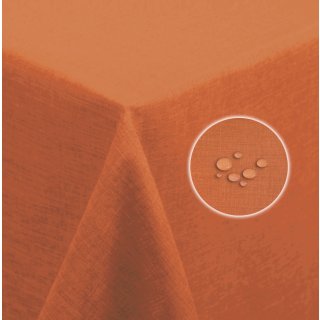 Tischdecke 130x160 cm orange eckig Leinenoptik wasserabweisend beschichtet