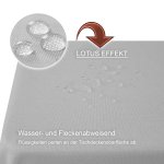 Tischdecke silber 90x90 cm eckig beschichtet Leinenoptik wasserabweisend Lotuseffekt