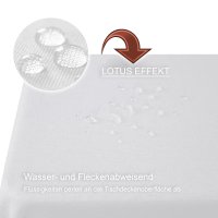 Tischdecke wei&szlig; 90x90 cm eckig beschichtet Leinenoptik wasserabweisend Lotuseffekt