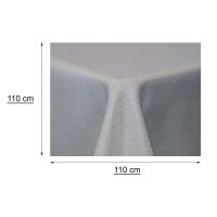 Tischdecke silber 110x110 cm eckig beschichtet Struktur Leinenoptik Mitteldecke