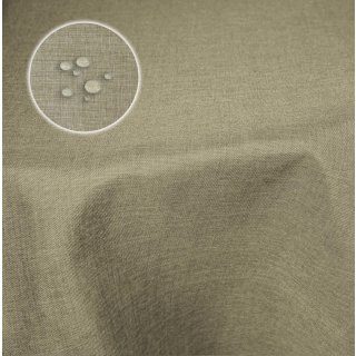 Tischdecke 135x180 cm khaki oval beschichtet Leinenoptik wasserabweisend Lotuseffekt