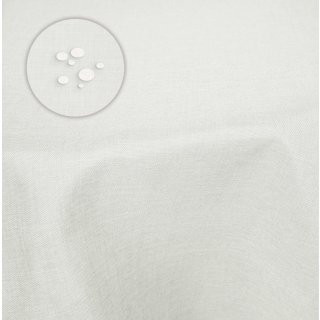 Tischdecke 160x220 cm wei&szlig; oval beschichtet Leinenoptik wasserabweisend Lotuseffekt