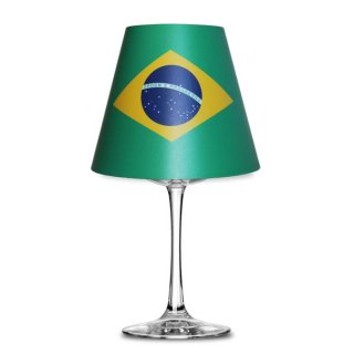 L&auml;nder Flaggen Lampenschirm Weinglas Lampe Teelicht Brasilien