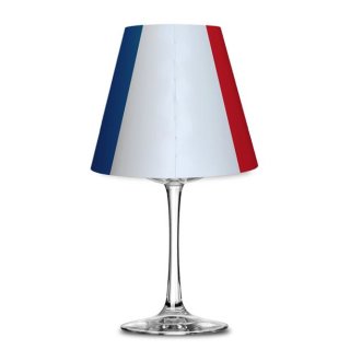 L&auml;nder Flaggen Lampenschirm Weinglas Lampe Teelicht Frankreich