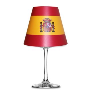 L&auml;nder Flaggen Lampenschirm Weinglas Lampe Teelicht Spanien