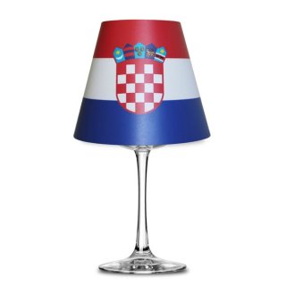 L&auml;nder Flaggen Lampenschirm Weinglas Lampe Teelicht Kroatien
