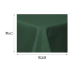 Tischdecke gr&uuml;n dunkel 90x90 cm eckig beschichtet Leinenoptik wasserabweisend Lotuseffekt