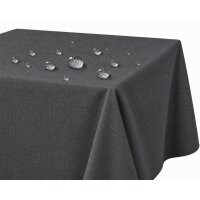 Tischdecke Leinenoptik 90x90 cm eckig beschichtet wasserabweisend Lotuseffekt schmutzabweisend anthrazit