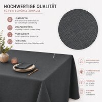 Tischdecke Leinenoptik 90x90 cm eckig beschichtet wasserabweisend Lotuseffekt schmutzabweisend anthrazit