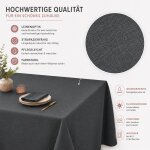 Tischdecke Leinenoptik 90x90 cm eckig beschichtet wasserabweisend Lotuseffekt schmutzabweisend anthrazit