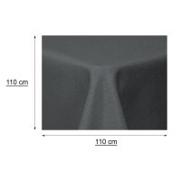 Tischdecke anthrazit 110x110 cm eckig beschichtet Struktur Leinenoptik Mitteldecke