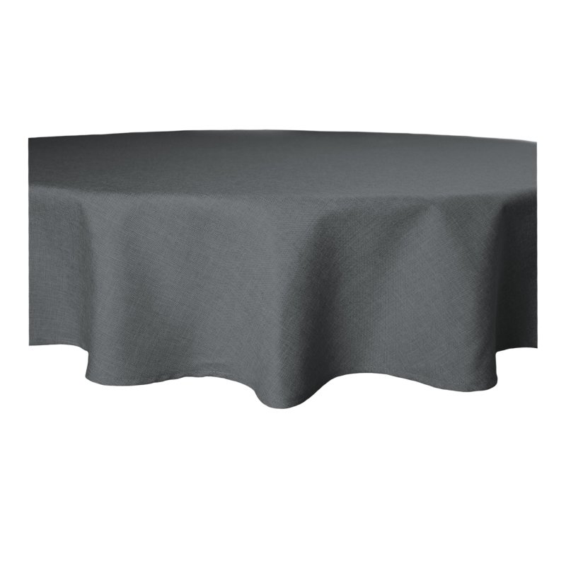 Tischdecke anthrazit rund 160 cm Ø beschichtet Leinenoptik wasserabwe, 17,95 €