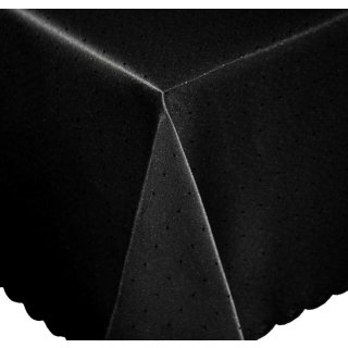 Tischdecke 130x160 cm schwarz eckig Mitteldecke Punkte b&uuml;gelfrei fleckenabweisend
