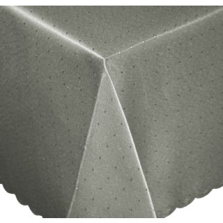Tischdecke 130x160 cm grau eckig Mitteldecke Punkte bügelfrei fleckenabweisend