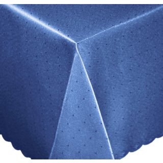 Tischdecke 130x220 cm k&ouml;nigsblau eckig Mitteldecke Punkte b&uuml;gelfrei fleckenabweisend