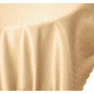 Tischdecke rund ecru 160 cm Ø Punkte bügelfrei fleckenabweisend Mitteldecke