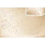 Tischdecke creme sand 130x160 cm eckig damast Ornamente b&uuml;gelfrei fleckenabweisend