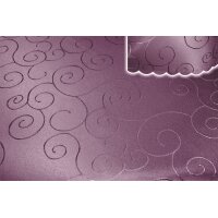 Tischdecke lila rund 160 cm Ø  damast Ornamente bügelfrei fleckenabweisend