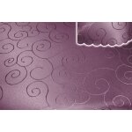 Tischdecke lila rund 160 cm Ø  damast Ornamente bügelfrei fleckenabweisend