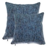 Kissenhülle 50x50 cm blau grau Strukturgewebe Multicolor Kissenbezug  Deko Kissen