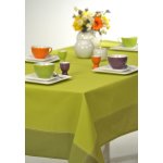 Tischdecke Meda Leinenoptik 130x160 cm - in Trendfarben #1115 hellgr&uuml;n/dunkelgr&uuml;n