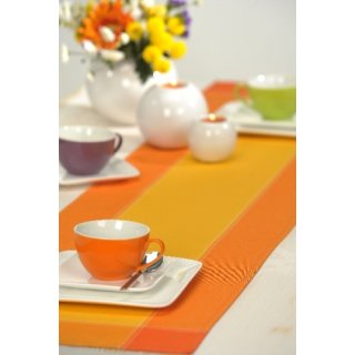 Tischl&auml;ufer Meda Leinenoptik 140x33 cm - in Trendfarben #1116 orange/gelb