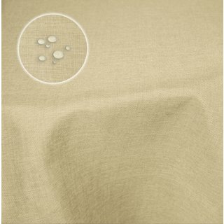 Tischdecke 160x220 cm ecru oval beschichtet Leinenoptik wasserabweisend Lotuseffekt