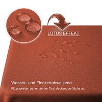 Tischdecke Leinenoptik 110x110 cm Terracotta eckig beschichtet Lotuseffekt Mitteldecke fleckenabweisend