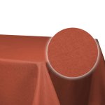 Tischdecke Leinenoptik 110x110 cm Terracotta eckig beschichtet Lotuseffekt Mitteldecke fleckenabweisend