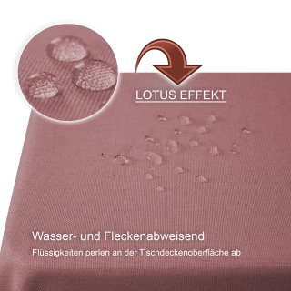 Tischdecke altrosa 130x220 cm beschichtet Leinenoptik wasserabweisend Lotuseffekt