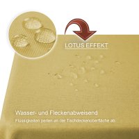 Tischdecke gelb 130x220 cm beschichtet Leinenoptik wasserabweisend Lotuseffekt