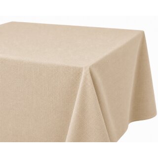 Tischdecke Leinenoptik 90x90 cm eckig beschichtet wasserabweisend Lotuseffekt schmutzabweisend ecru