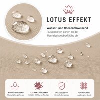 Tischdecke Leinenoptik 90x90 cm eckig beschichtet wasserabweisend Lotuseffekt schmutzabweisend ecru